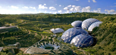 Looking down on the biomes at the Eden Project