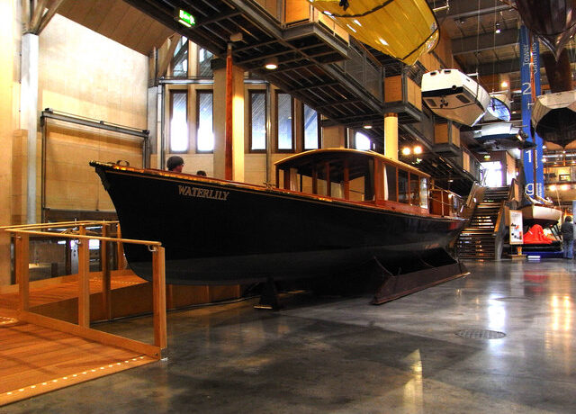 Inside the National Maritime Museum at Falmouth with a huge range of boats on show