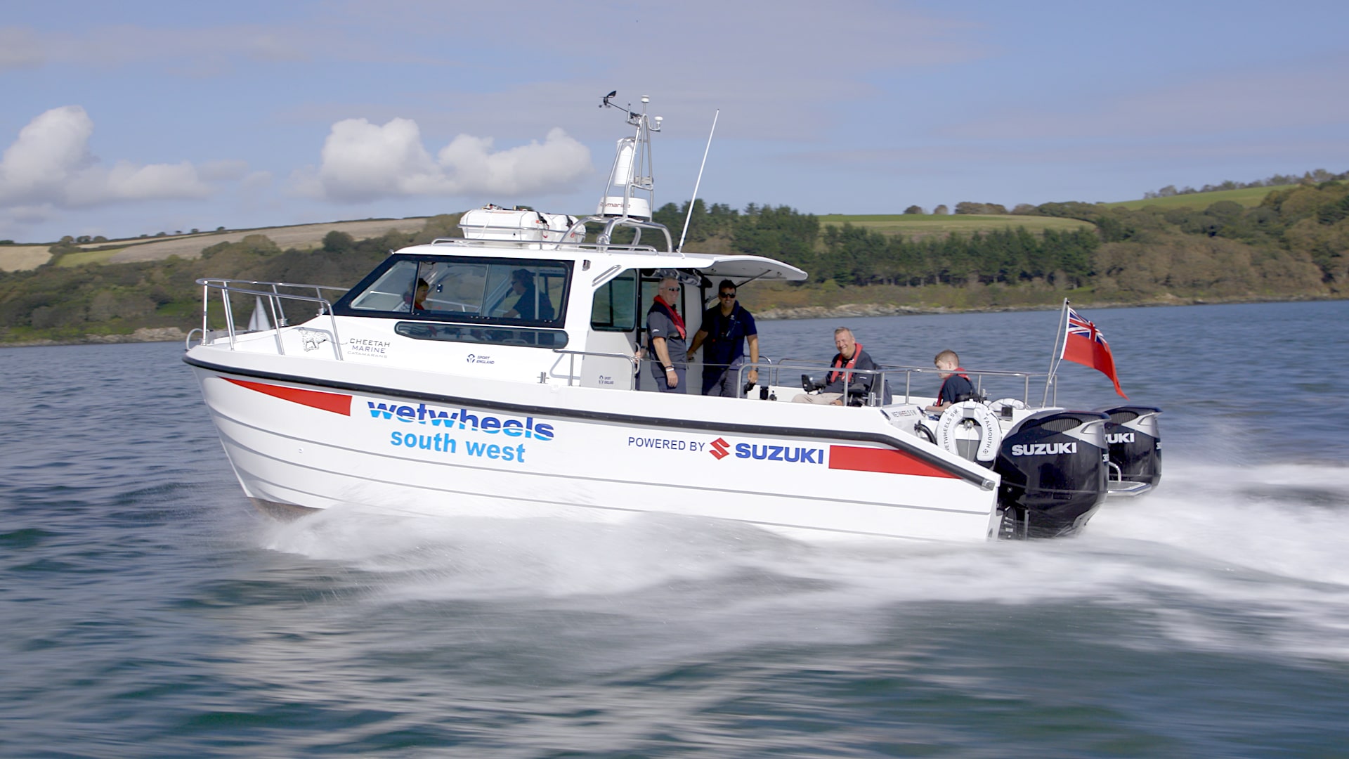 Wheelchair accessible power boat operated by Wet Wheels South West